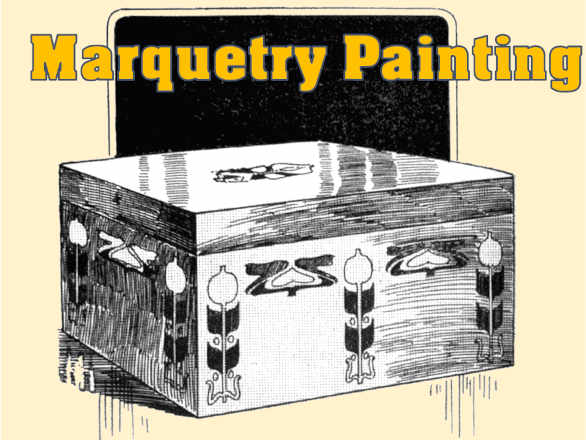 Small box decorated with marquetry paiting